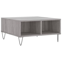 vidaXL Mesa de centro madera de ingeniería gris Sonoma 60x60x30 cm