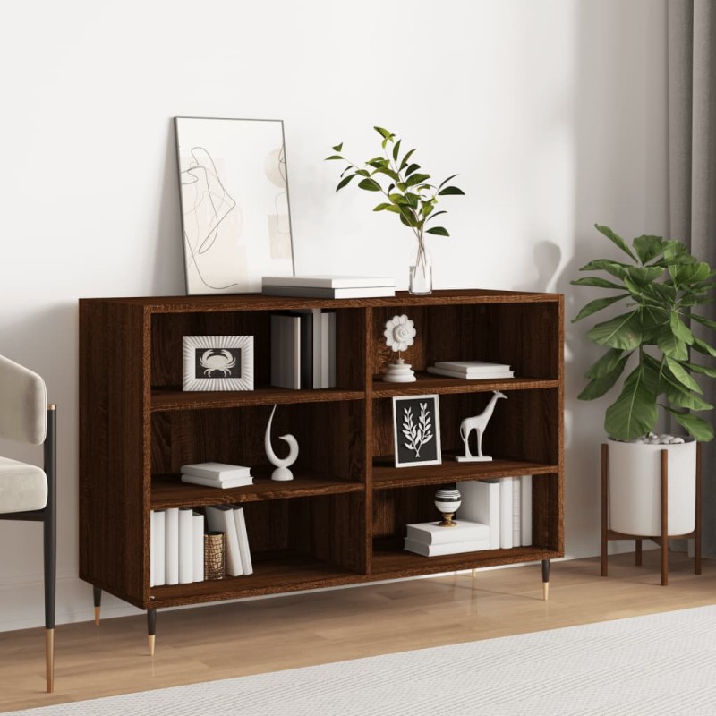 vidaXL Aparador de madera de ingeniería marrón roble 103,5x35x70 cm