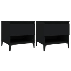 vidaXL Mesas auxiliares 2 uds madera contrachapada negro 50x46x50 cm