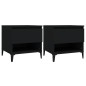 vidaXL Mesas auxiliares 2 uds madera contrachapada negro 50x46x50 cm vidaXL Mesas auxiliares 2 uds madera contrachapada negro 50x46x50 cm