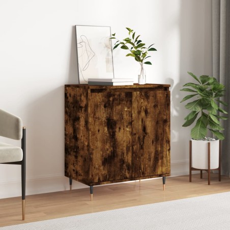 vidaXL Aparador madera contrachapada color roble ahumado 60x35x70 cm