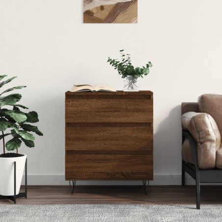 vidaXL Aparador madera contrachapada marrón roble 60x35x70 cm
