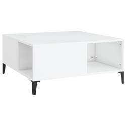 vidaXL Mesa de centro madera contrachapada blanco 80x80x36,5 cm