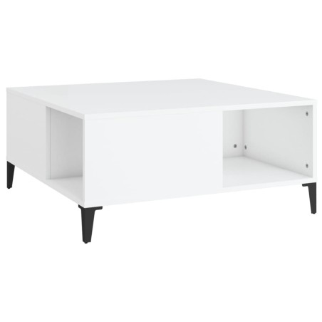 vidaXL Mesa de centro madera contrachapada blanco 80x80x36,5 cm