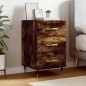 vidaXL Mesita de noche madera de ingeniería roble ahumado 40x40x66 cm
