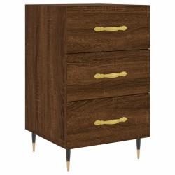vidaXL Mesita de noche madera de ingeniería marrón roble 40x40x66 cm