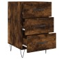 vidaXL Mesita de noche madera de ingeniería roble ahumado 40x40x66 cm
