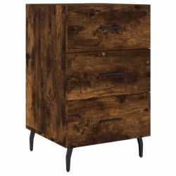 vidaXL Mesita de noche madera de ingeniería roble ahumado 40x40x66 cm