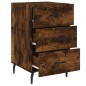 vidaXL Mesita de noche madera de ingeniería roble ahumado 40x40x66 cm vidaXL Mesita de noche madera de ingeniería roble ahumado 40x40x66 cm