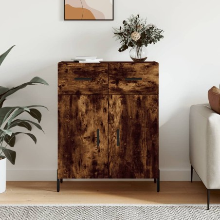 vidaXL Aparador de madera de ingeniería roble ahumado 69,5x34x90 cm