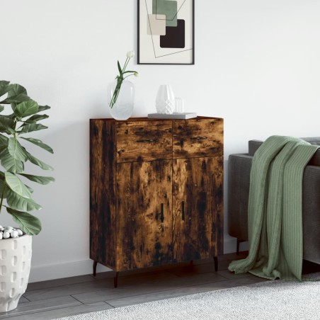 vidaXL Aparador de madera de ingeniería roble ahumado 69,5x34x90 cm