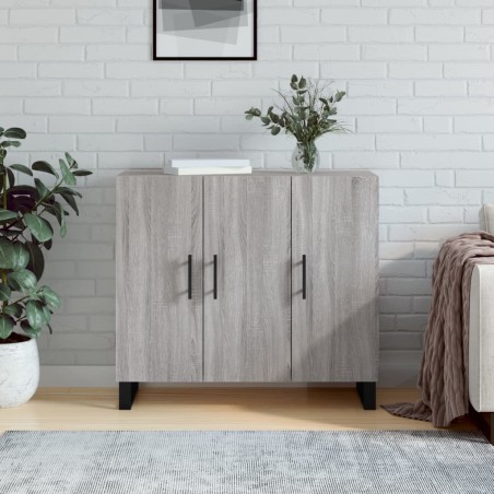 vidaXL Aparador de madera de ingeniería gris Sonoma 90x34x80 cm
