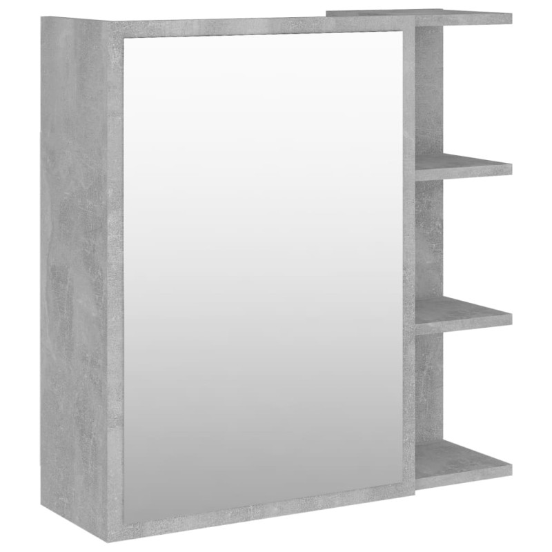 vidaXL Armario espejo baño contrachapada gris hormigón 62,5x20,5x64 cm vidaXL Armario espejo baño contrachapada gris hormigón 62,5x20,5x64 cm