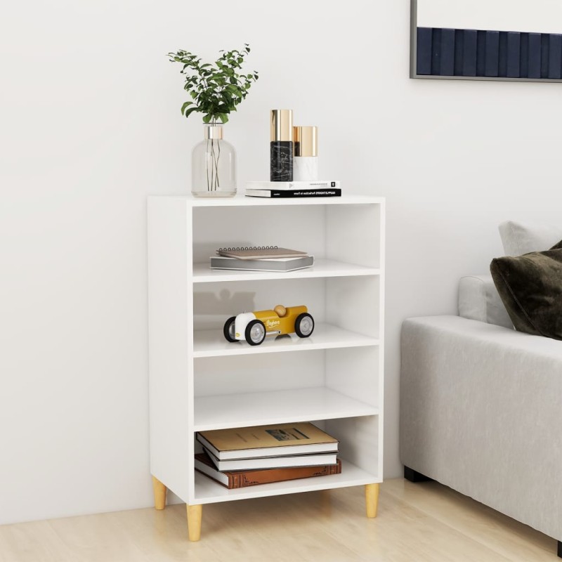 vidaXL Aparador de madera contrachapada blanco brillante 57x35x90 cm vidaXL Aparador de madera contrachapada blanco brillante 57x35x90 cm