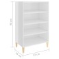 vidaXL Aparador de madera contrachapada blanco brillante 57x35x90 cm vidaXL Aparador de madera contrachapada blanco brillante 57x35x90 cm