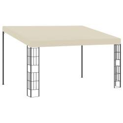 vidaXL Cenador con montaje en la pared tela color crema 3x4 m