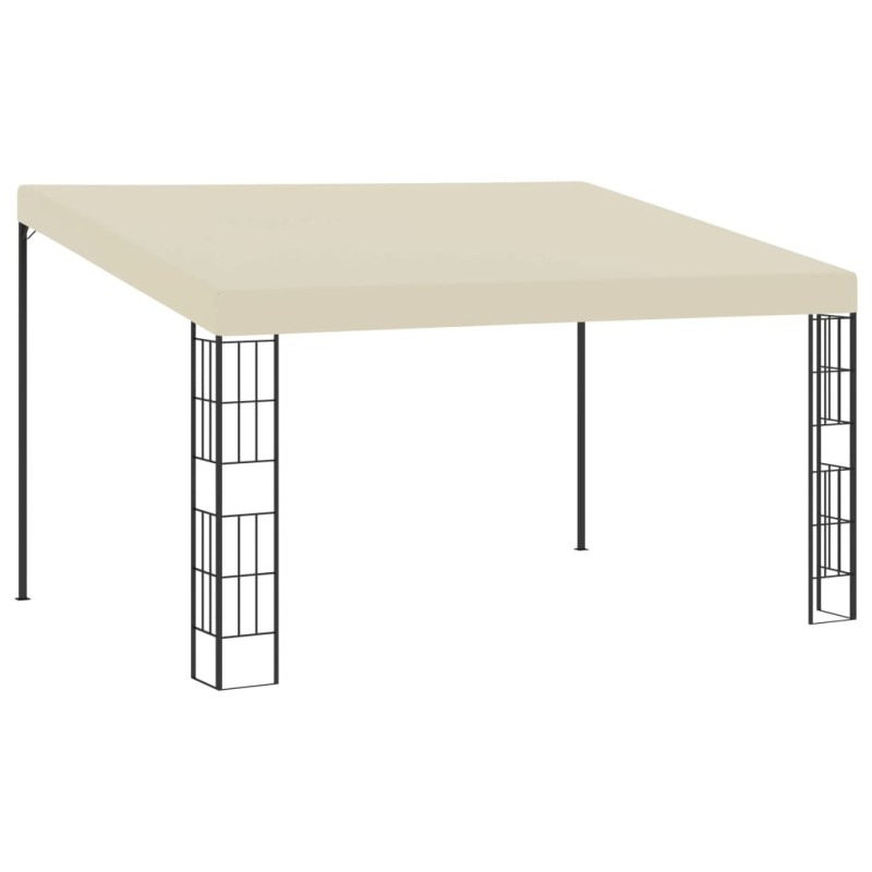 vidaXL Cenador con montaje en la pared tela color crema 3x4 m