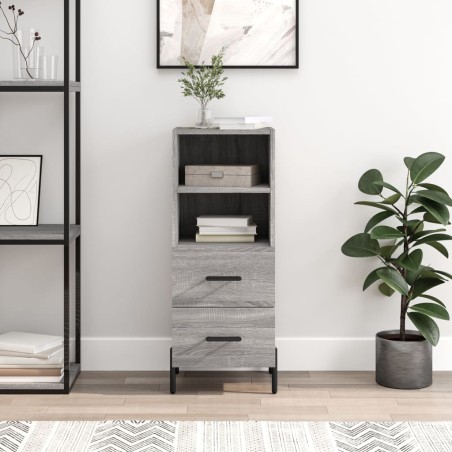 vidaXL Aparador madera de ingeniería gris Sonoma 34,5x34x90 cm