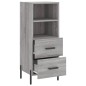 vidaXL Aparador madera de ingeniería gris Sonoma 34,5x34x90 cm vidaXL Aparador madera de ingeniería gris Sonoma 34,5x34x90 cm