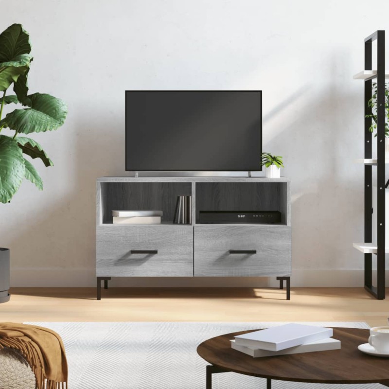 vidaXL Mueble de TV madera de ingeniería gris Sonoma 80x36x50 cm vidaXL Mueble de TV madera de ingeniería gris Sonoma 80x36x50 cm