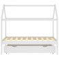 vidaXL Estructura de cama infantil cajón madera pino blanco 80x160 cm vidaXL Estructura de cama infantil cajón madera pino blanco 80x160 cm