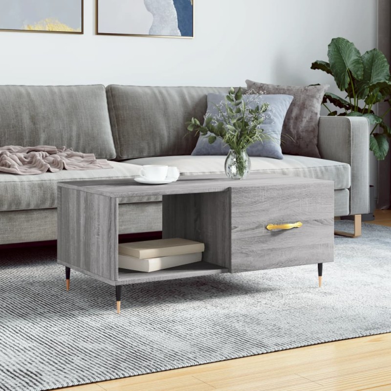 vidaXL Mesa de centro madera contrachapada gris Sonoma 90x50x40 cm vidaXL Mesa de centro madera contrachapada gris Sonoma 90x50x40 cm