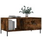 vidaXL Mesa de centro madera contrachapada roble ahumado 90x50x40 cm
