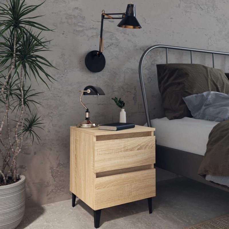vidaXL Mesita de noche madera contrachapada roble Sonoma 40x35x50 cm vidaXL Mesita de noche madera contrachapada roble Sonoma 40x35x50 cm