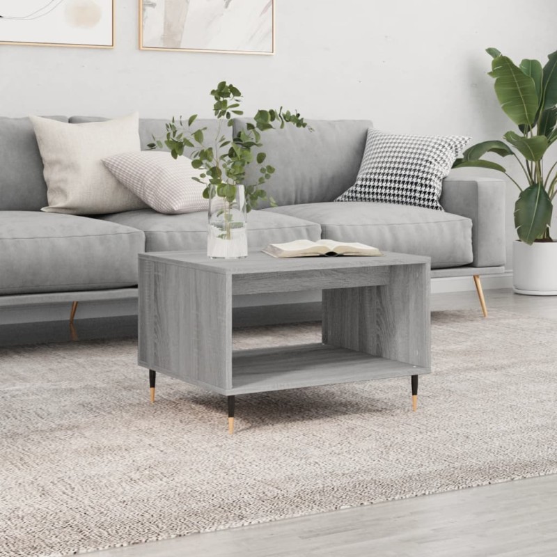 vidaXL Mesa de centro madera de ingeniería gris Sonoma 60x50x40 cm vidaXL Mesa de centro madera de ingeniería gris Sonoma 60x50x40 cm