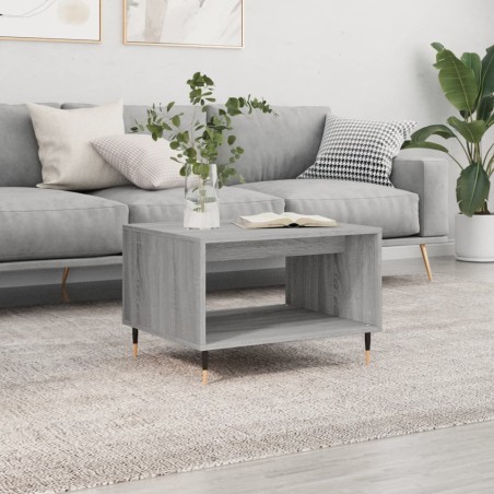 vidaXL Mesa de centro madera de ingeniería gris Sonoma 60x50x40 cm