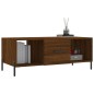 vidaXL Mesa de centro madera contrachapada roble marrón 102x50x40 cm vidaXL Mesa de centro madera contrachapada roble marrón 102x50x40 cm
