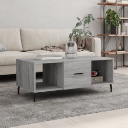 vidaXL Mesa de centro madera contrachapada gris Sonoma 102x50x40 cm