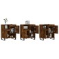 vidaXL Aparadores 3 uds madera contrachapada roble ahumado vidaXL Aparadores 3 uds madera contrachapada roble ahumado