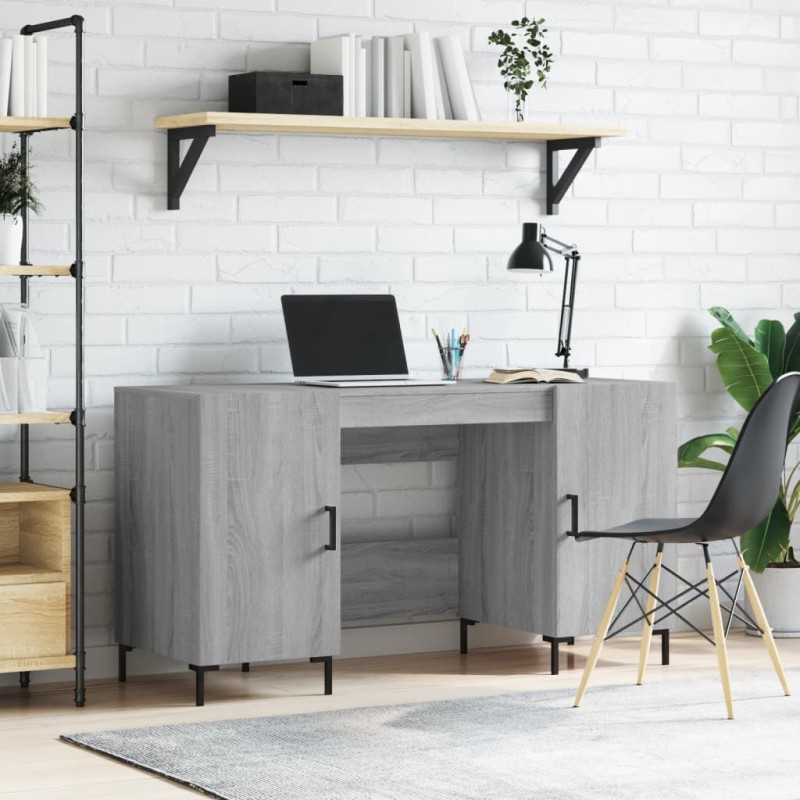 vidaXL Escritorio madera de ingeniería gris Sonoma 140x50x75 cm vidaXL Escritorio madera de ingeniería gris Sonoma 140x50x75 cm