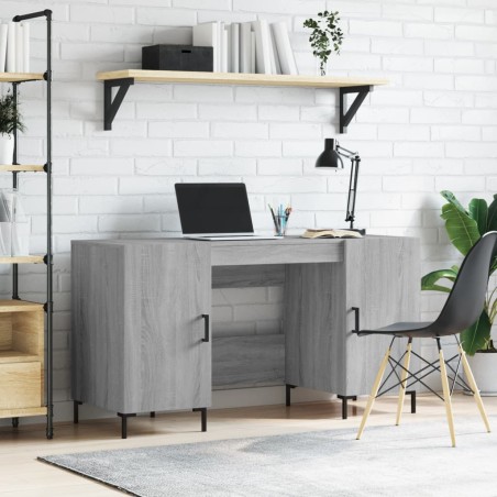 vidaXL Escritorio madera de ingeniería gris Sonoma 140x50x75 cm