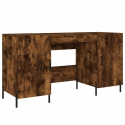 vidaXL Escritorio madera de ingeniería roble ahumado 140x50x75 cm