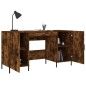vidaXL Escritorio madera de ingeniería roble ahumado 140x50x75 cm