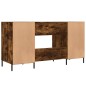 vidaXL Escritorio madera de ingeniería roble ahumado 140x50x75 cm