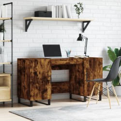 vidaXL Escritorio madera de ingeniería roble ahumado 140x50x75 cm