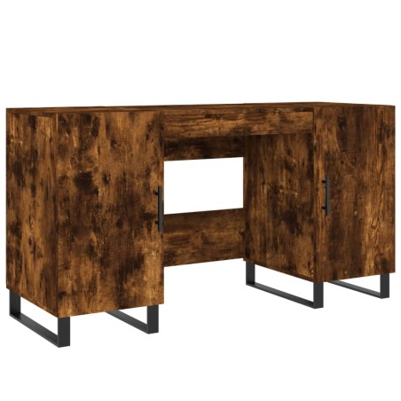 vidaXL Escritorio madera de ingeniería roble ahumado 140x50x75 cm