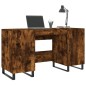 vidaXL Escritorio madera de ingeniería roble ahumado 140x50x75 cm vidaXL Escritorio madera de ingeniería roble ahumado 140x50x75 cm