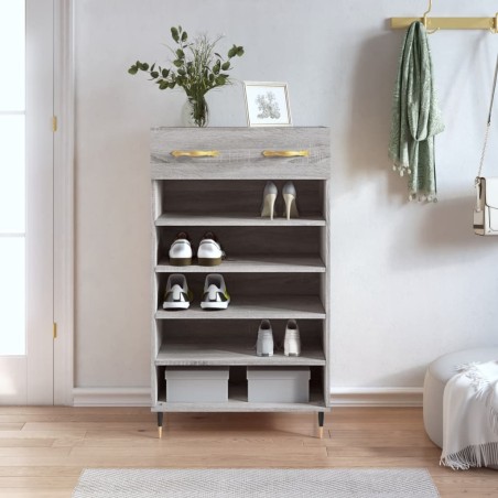 vidaXL Zapatero madera de ingeniería gris Sonoma 60x35x105 cm