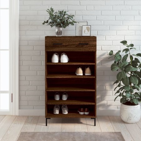 vidaXL Zapatero madera de ingeniería roble marrón 60x35x105 cm