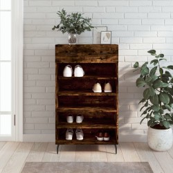 vidaXL Zapatero madera de ingeniería roble ahumado 60x35x105 cm