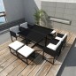 vidaXL Set comedor de jardín 9 piezas y cojines ratán sintético negro vidaXL Set comedor de jardín 9 piezas y cojines ratán sintético negro