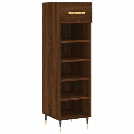 vidaXL Zapatero madera de ingeniería roble marrón 30x35x105 cm
