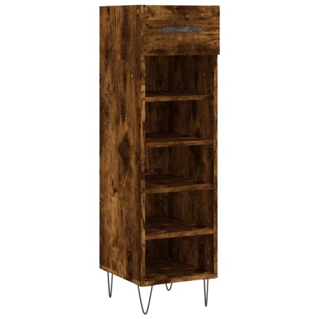 vidaXL Zapatero madera de ingeniería roble ahumado 30x35x105 cm
