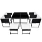vidaXL Set comedor de jardín 9 piezas y cojines ratán sintético negro vidaXL Set comedor de jardín 9 piezas y cojines ratán sintético negro