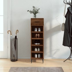 vidaXL Zapatero madera de ingeniería roble marrón 30x35x105 cm