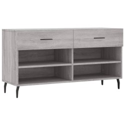 vidaXL Banco zapatero madera de ingeniería gris Sonoma 102x35x55 cm